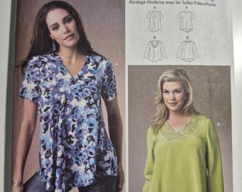 Butterick 5999 Connie Crawford pullover tops, sizes Xxl,1x,2x,3x,4x,5x,6x, uncut and factory folded, see description and photos C.2013
