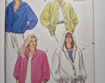 Butterick 5461 very loose fitting, unlined jacket with collar or hood, sizes 8,10,12, uncut/factory folded, see description & photos c.1991