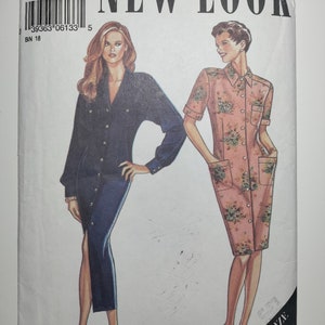 New Look 6133 front button dress with back yoke and sleeve variations, sizes 10-22, uncut and factory folded, see description photos 4