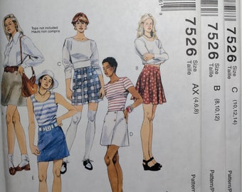 McCall's 7526 A line and flared skirt, pick your size, all uncut and factory folded, please read description for additional details