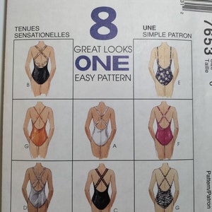May include: A sewing pattern for eight different swimsuit styles. The pattern is called "Great Looks One" and is an easy pattern. The pattern is for two-way stretch knits only.