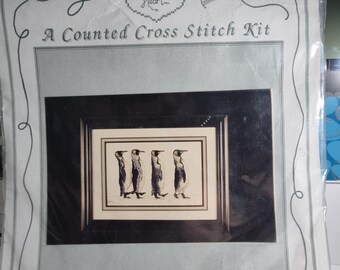 NeedleArt from Cross My Heart, Heirloom quality Counted Cross Stitch Kit, Penguins, unopened and unused, see description and photos