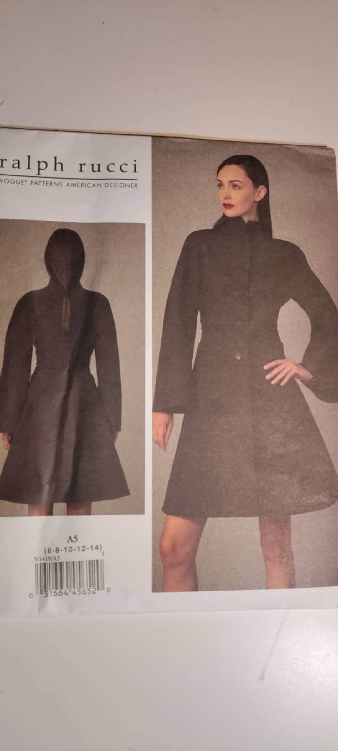 Vogue Pattern V1419 Ralph Rucci Coat, Sizes 6,8,10,12,14 Uncut and ...