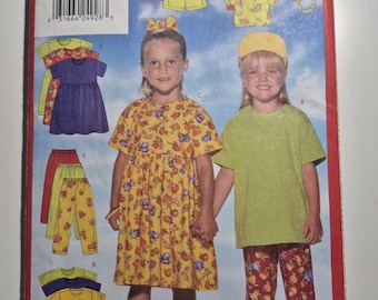 Butterick 4832 childrens dress, top, pants amd headband, sizes 4,5,6, uncut and factory folded, see description and photos C.1997