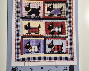 Great Scotties! By Alley Cat Tales, quilt top pattern, finished size 29.25x37.25, see description and photos C.2005