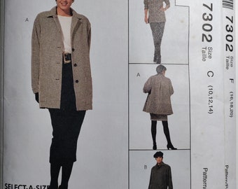 Mccall's 7296 Dress in 2 Lengths, Peplum Top and Skirt, Pick Your Size ...