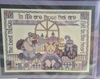 Hearts Delight Counted Cross Stitch Kit no.007, finished design 10x8", unopened and unused,  see description and photos
