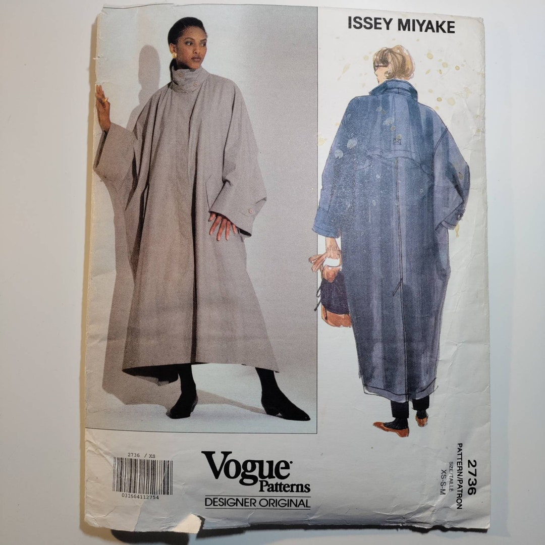 Vogue 2736 Issey Miyake Oversized Coat Pattern Sizes Xs S - Etsy