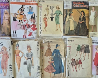 Bundle of 10 womens, cut, used and unchecked sewing patterns, see description and photos, Sold As Is, Bundle #42