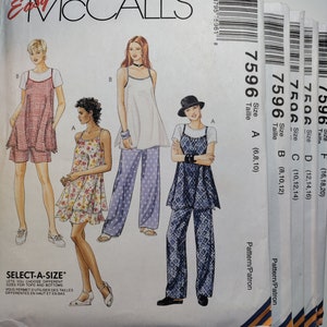 McCall's 7596 top, t shirt and  pull on pants and shorts, pick your size, all uncut and factory folded, please see description