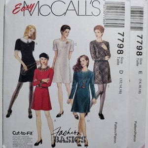 McCall's 7798 A line dress with sleeves variations, pick your size, all uncut and factory folded, please see description