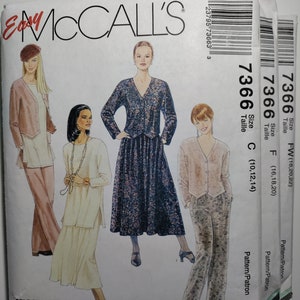 McCall&#39;s 7366 top, tunic, pull on pants and skirt, pick your size, all uncut and factory folded, please read description