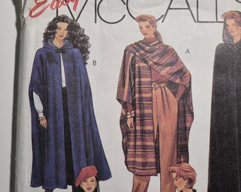 McCall's 6774 misses' cape variations,  Sizes 6-20, uncut and factory folded, see description and photos C.1993