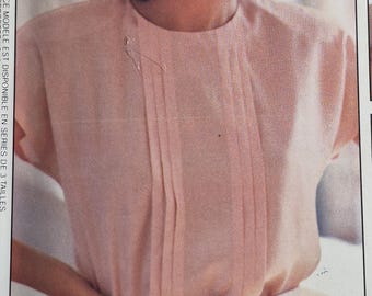 McCall's P912 pullover blouse variations, sizes 10,12,14, uncut and factory folded, see description and photos C.1988