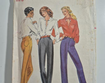 Butterick 6767 misses pants, size 9 waist 24, hip 33.5, uncut and factory folded, see description and photos, vintage