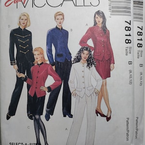 McCall&#39;s 7818 unlined jacket, skirt and pants, pick your size, all uncut and factory folded, please see description