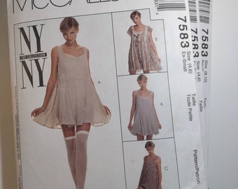 McCall's 7583 NyNy dress, top and teddy, pick your size, all uncut and factory folded, please read description for details