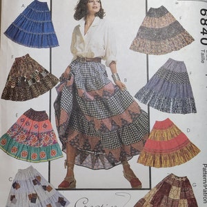 McCall's 6840 pull on four tiered skirt with elastic waist, pick your size, all uncut and factory folded, see description and photos