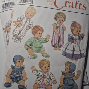 Simplicity Crafts 9144 Wardrobe for babydoll, pick your size, uncut and factory folded, see description and photos C.1989