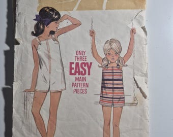 Butterick 4861 above knee jumpsuit, size 6 bust 25, uncut and factory folded, see description and photos Vintage