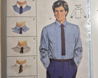 Burda 8222 dress shirt, neck width 37,38,39,40,41,42,43, unopened, factory folded and uncut, see description and photos