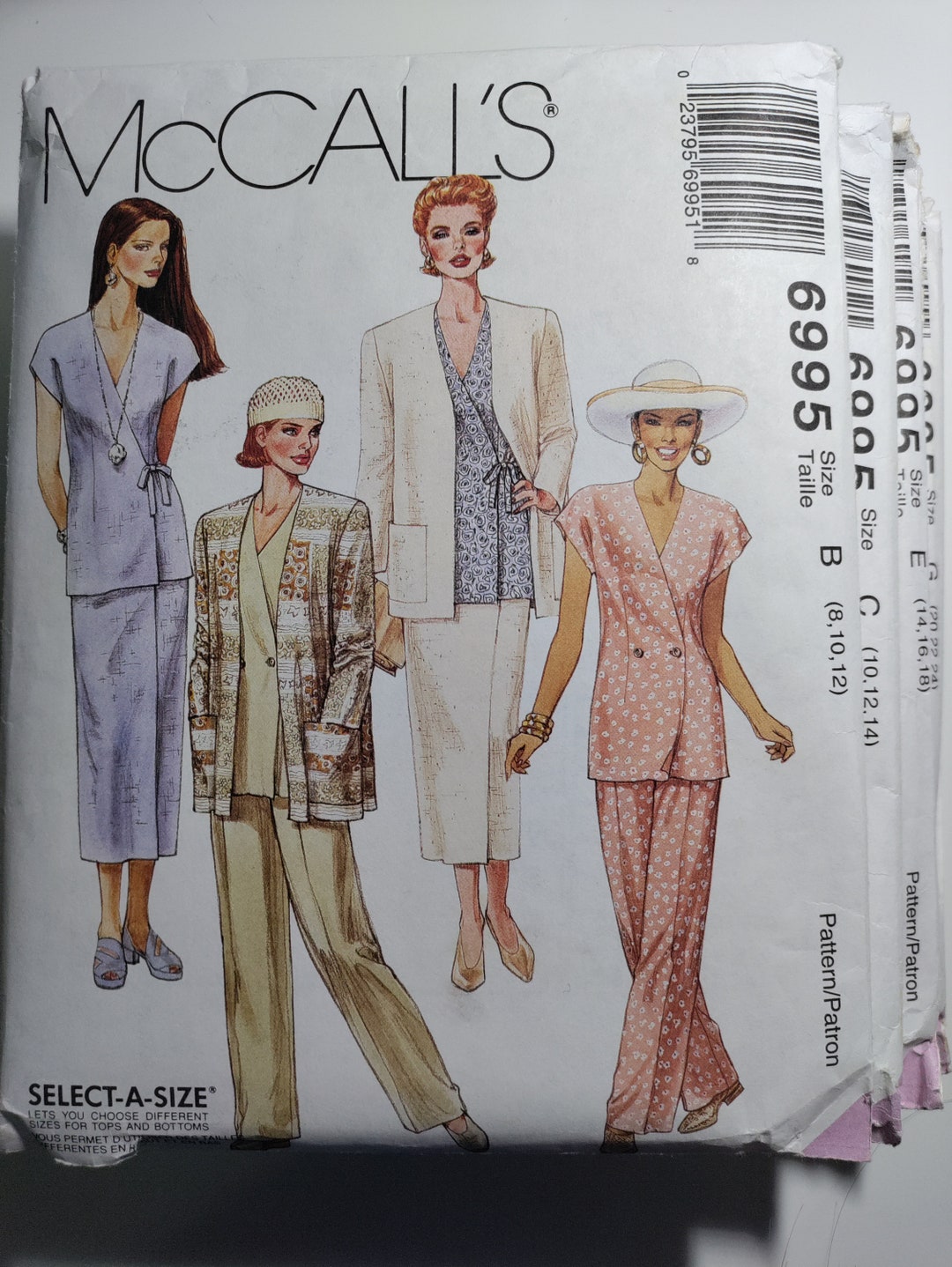 Mccall's 6995 Unlined Cardigan, Wrap Tunic, Skirt and Pants, Pick Your ...
