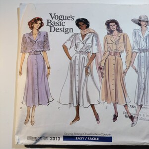 Vogue 2313 Basic Design Dress, Sizes 14,16,18 Uncut and Factory Folded ...