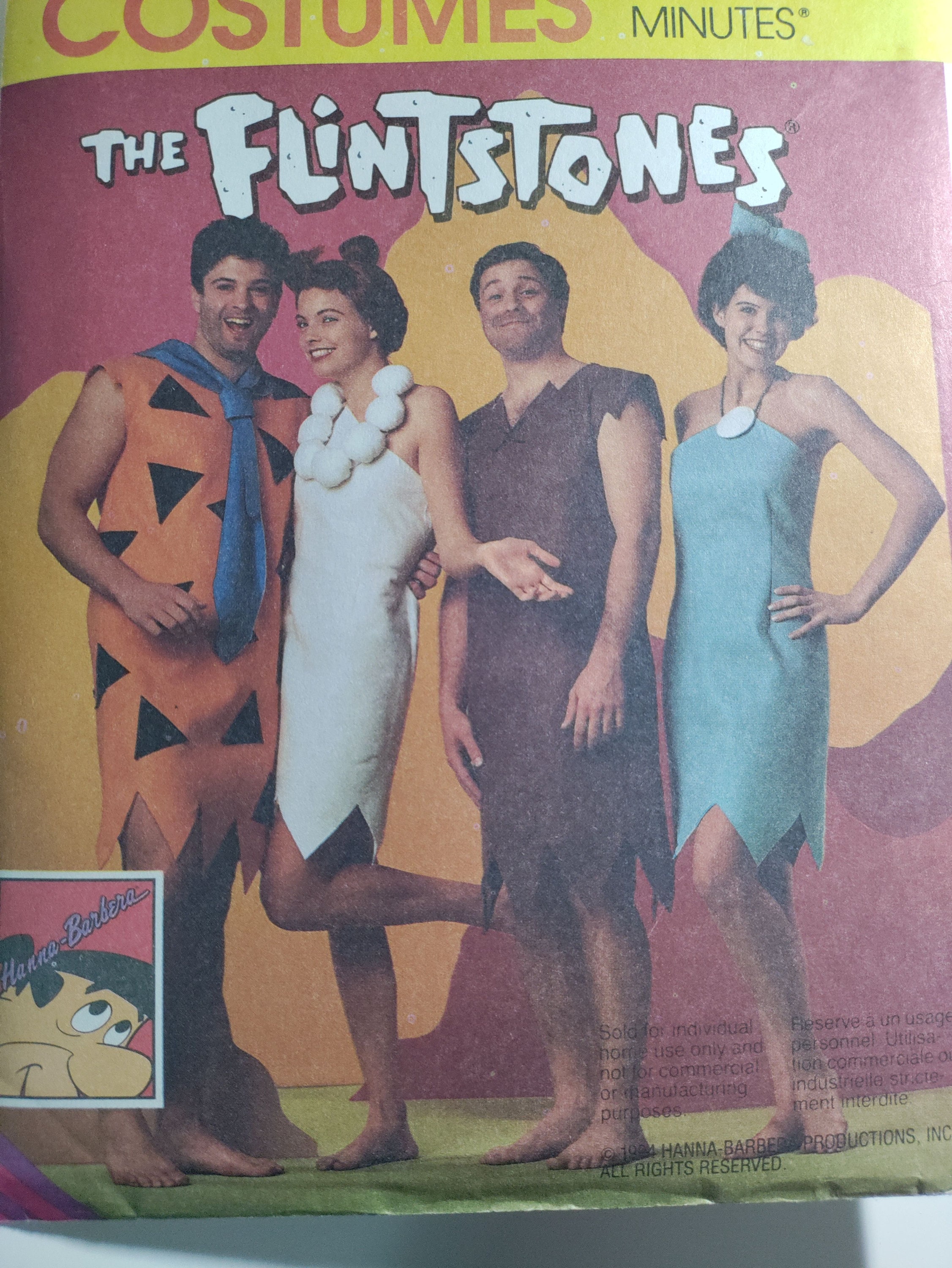 Mccall's 7202 the Flintstones Wilma and Fred, Pick You Size Adult/teen(00)