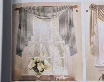 Simplicity 4128 Window Treatments, swag and Jabots, uncut and factory folded, see description and photos C.2006
