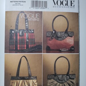 Vogue Accessories V8609 bag variations for herringbone, wool and synthetic leather and suede, uncut and FF, see description C. 2009