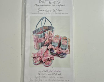 Aunties Two Patterns, Bow n Go Flip Flops for fabric covered flip flop, see description and photos C.2009