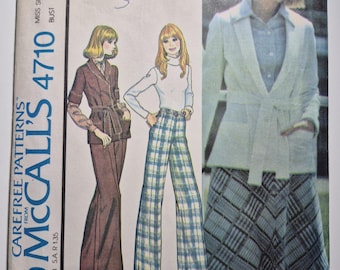 McCall's 4710 unlined sweater jacket, skirt and pants, size 10 bust 32.5, waist 25, uncut and factory folded, see description & photos c1975