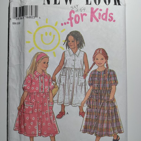New Look for Kids 6373 girls' and kids dress, size 3-8, uncut and factory folded, see description and photos, C.1995 4