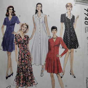 McCall's 7740 fit and flare dress in 2 lengths with princess seams, pick your size, all uncut and factory, see description and photos