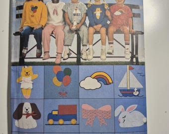 Butterick 6972 children's tshirt, shorts, pants and transfers, sizes 5,6,6X, uncut and factory folded, see description and photos