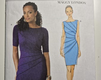 Butterick 5559 Maggy London close fitting, above knee pullover dress,  sizes 14,16,18,20, uncut and factory folded, see description C.2010
