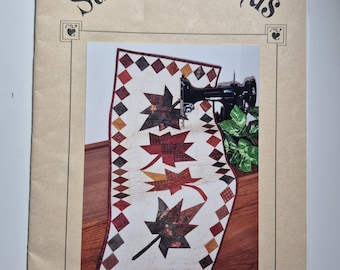 Stitchin' Friends, Autumn Elegance #995 table runner, finished size 15"x37", see description and photos C.1999