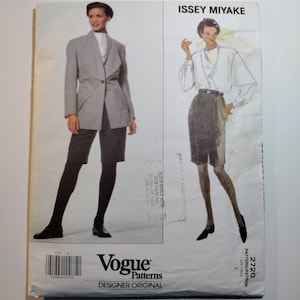 Vogue 2720 Issey Miyake jacket, shirt and shorts pattern, size 6 uncut and factory folded, please see description for additional information