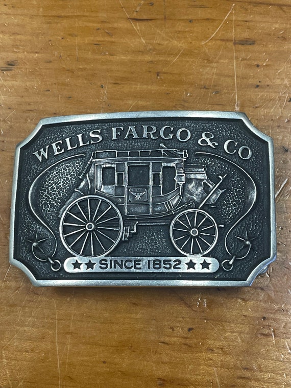 Rare Sterling Silver 1973 WELLS FARGO Belt Buckle