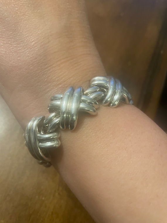 Tiffany and Co sterling silver X bracelet - image 1