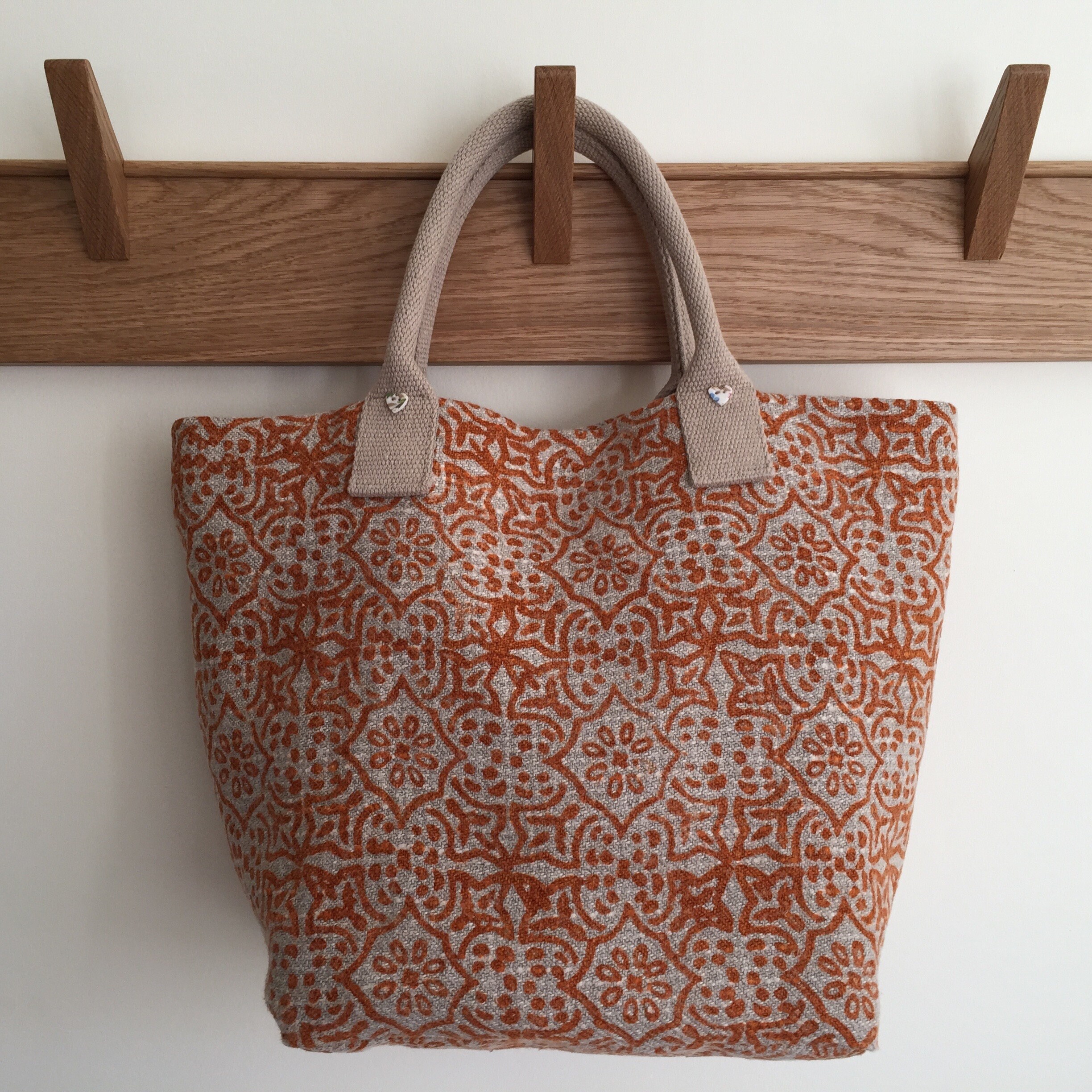 Orange Hand Block Printed Cash/Card Pouch