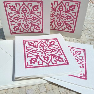 Hand Block Printed Notecards - Etsy