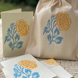 Met de hand bedrukte Khadi-kaarten