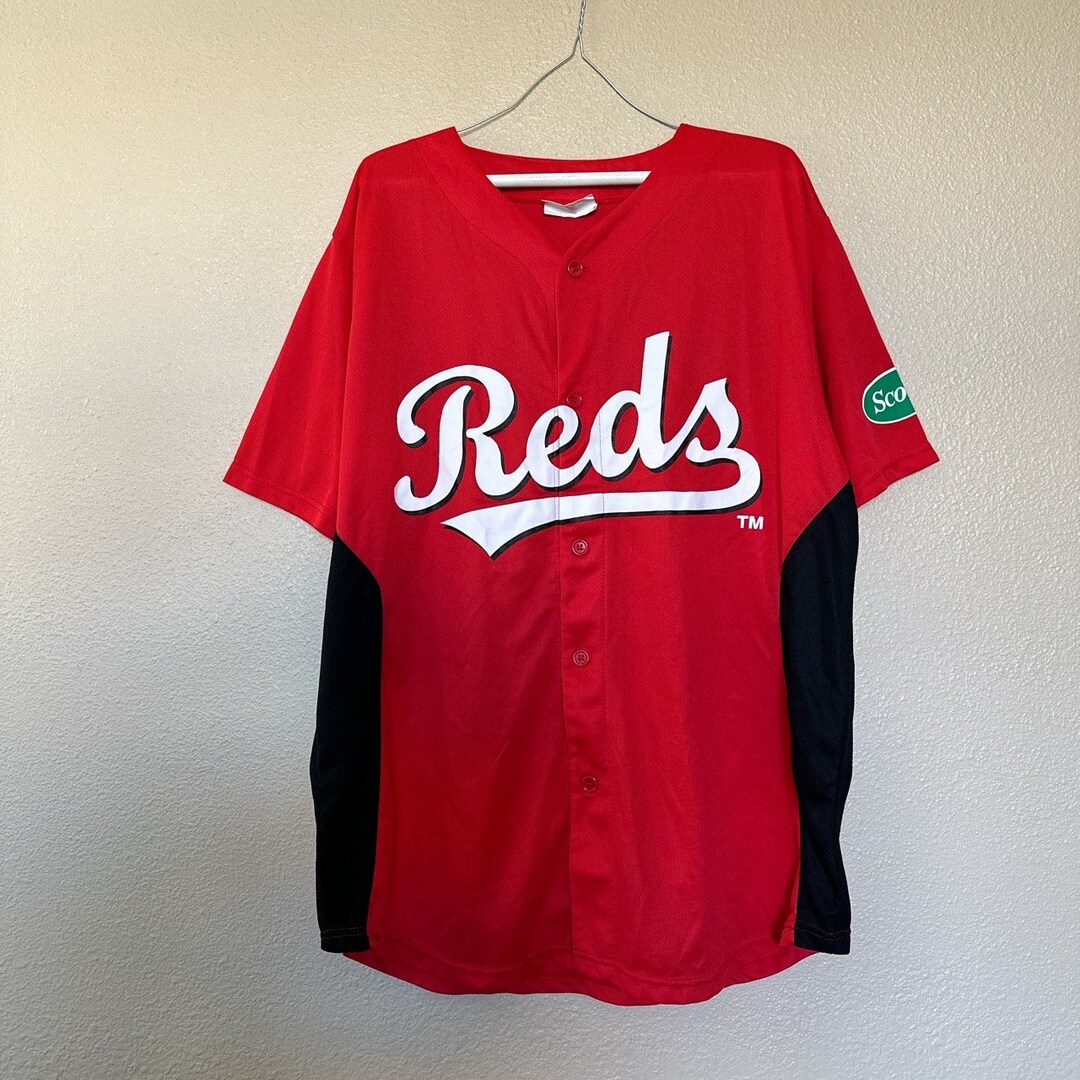 Reds Mens Baseball Jersey Red and Black Mesh Jersey XL Etsy