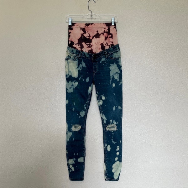 ASOS maternity x studio715 Distressed Upcycled tie dye maternity jeans  - size 4