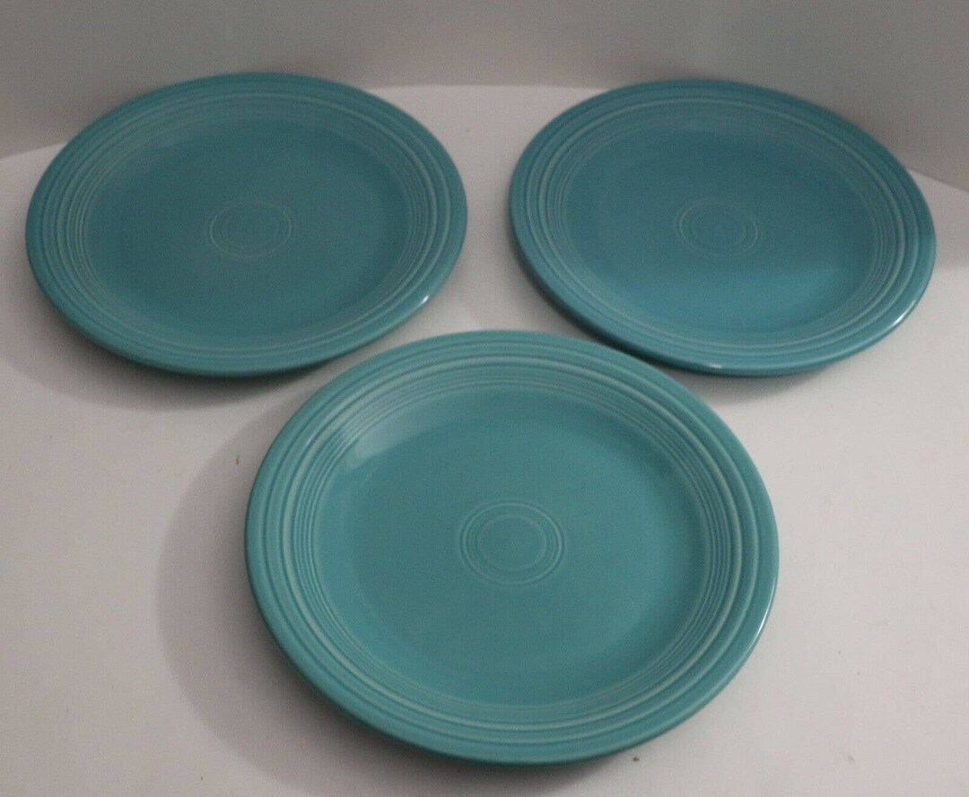Fiesta Ware Turquoise - 1997 & 1998 Codes - Three 10-1/2 
