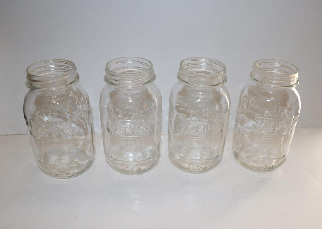 Anchor Hocking 4 Bicentennial 1776-1976 Liberty Bell Mason Jar Clear ...