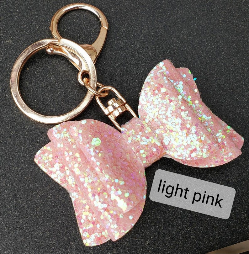 Chunky Glitter Bow Keychain Backpack Decoration Purse Etsy