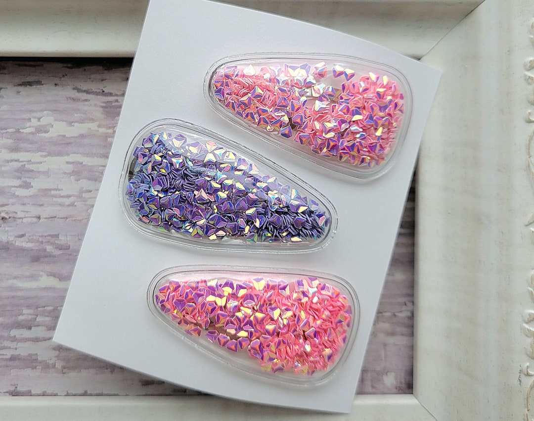 Shaker Snap Clip Set Confetti Shaker Hair Clips Girls Etsy