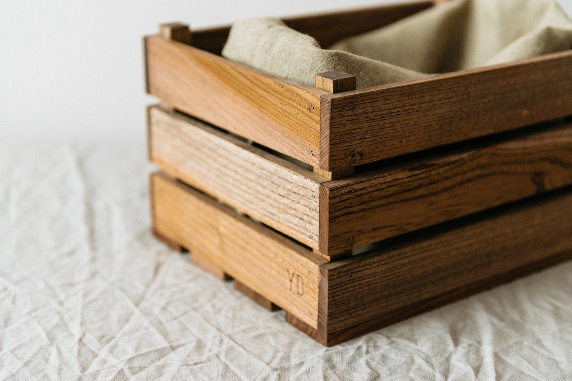 Large Wooden Crate Kitchen Storage Box Apple Crate Etsy